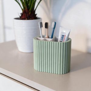 Kabartmalı Doku Diş Fırçalığı — Çıkarılabilir Bölmeli — ribbed diş fırçalığı — banyo aksesuar