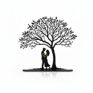 Ağaç Altında Sevgililer — Heykelsi Masa Objesi — sevgililer masa objesi — romantik dekor