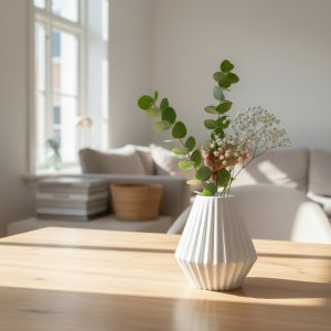 Kabartmalı Geometrik Vazo | Heykelsi Form — heykelsi vazo — dijital zanaat